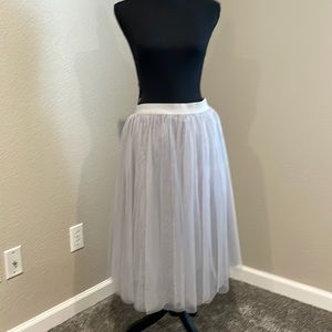 Grey Tulle Midi